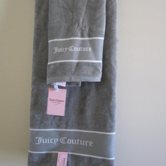 Juicy Couture Other - Juicy Couture Grey Shower & Hand Towel Bathroom (2 Pieces), NEW